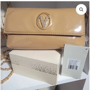 VALENTINO ORLANDI Tan Patent Leather Crossbody Clutch